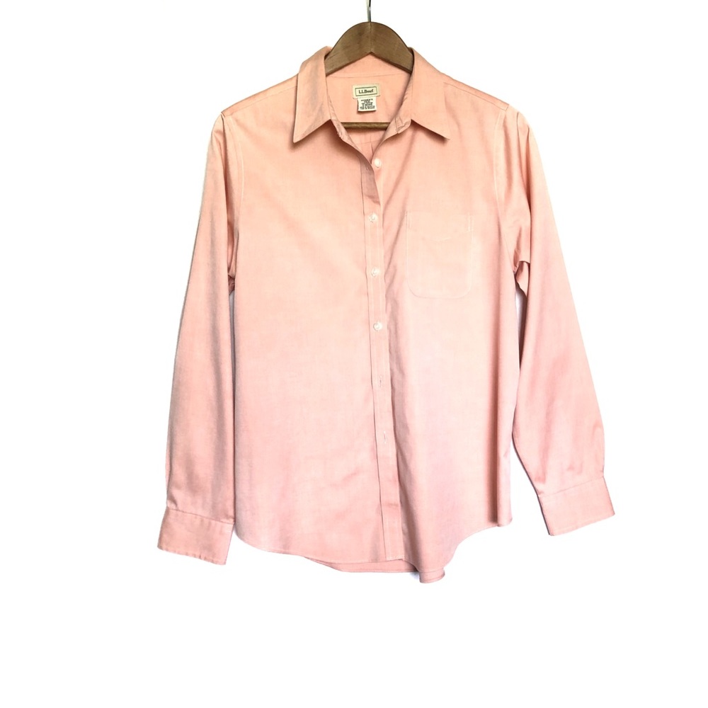 LL Bean Light Pink Button Down Oxford Shirt